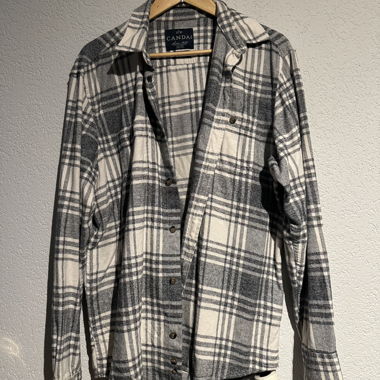 Candas Flannelhemd Grau Weiss Grösse L