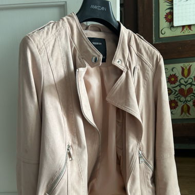 pink faux suede velvety biker jacket