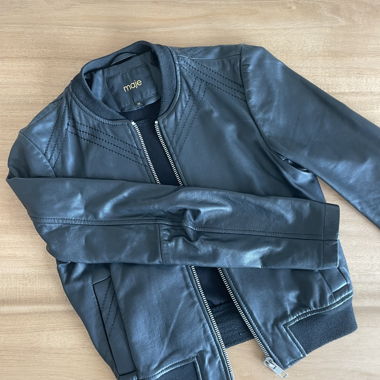 Maje black leather jacket