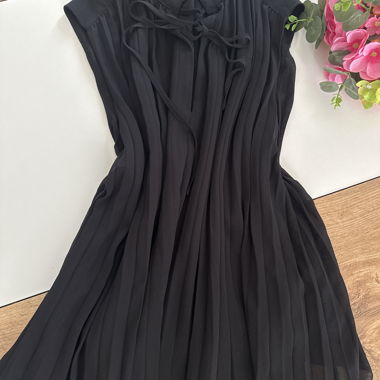 Black Pleated Blouse