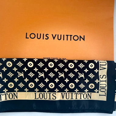 Louis Vuitton Shal schwarz Seide 