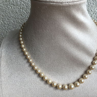 Perlen Kette mit Silber Verschluss 925