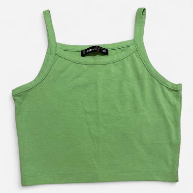 Top a canotta crop verde