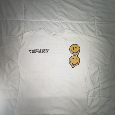 T-shirt blanc imprimé smileys