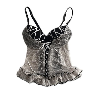 black/white lace corset