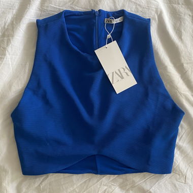 Zara blaues Crop Top