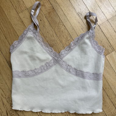 H&M Top Corto Costine in Pizzo
