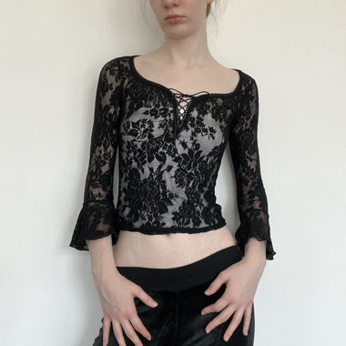 beautiful black lace top vintage