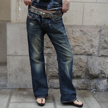 Diesel Dark Wash Wide Leg Jeans