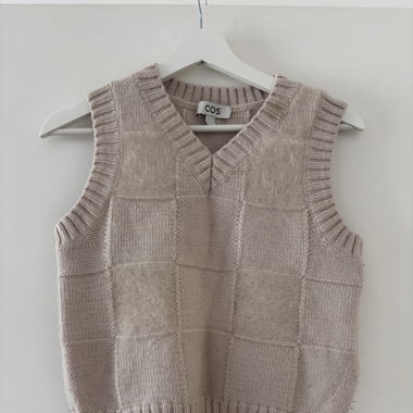 Cardigan beige en mohair 