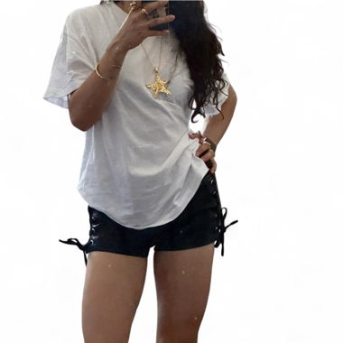 Black Faux Leather Shorts