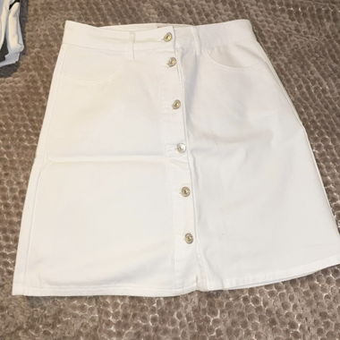 White Denim Skirt Size 36
