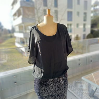 festliches Cocktailkleid tannengrün/ schwarz