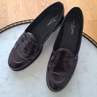 Mocassini in pelle bordeaux