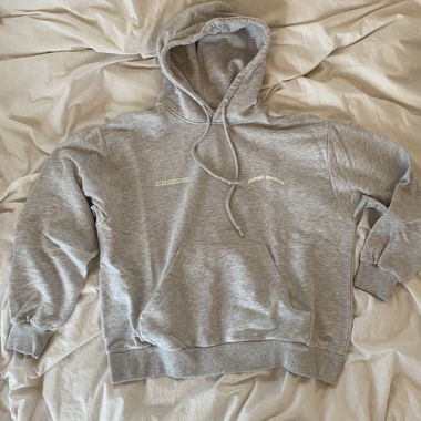 hellgrauer Hoodie mit backprint