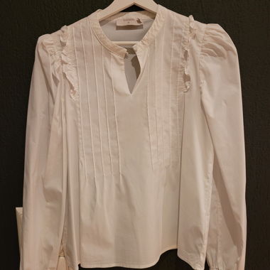 White Ruffle Blouse by Cream