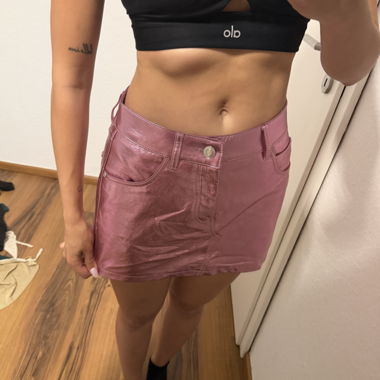 pink metallic skirt