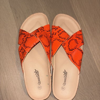 Sandales femme motif serpent orange - Pointure 39