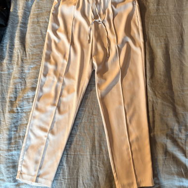 Pantalon ZARA gris clair à taille élastique 