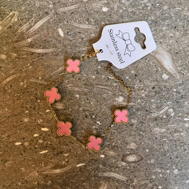 Pink Clover Bracelet Van Cleef Inspired