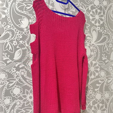 Pink knitted sweater