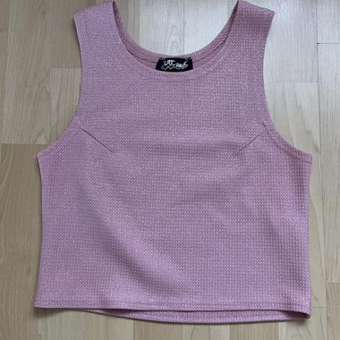 Débardeur à paillettes rose