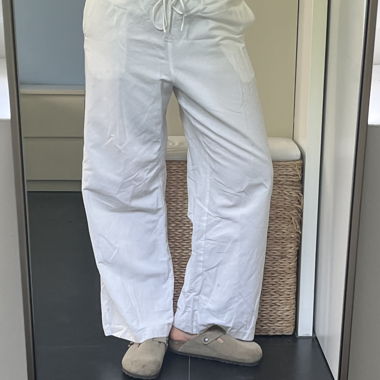 Pantaloni in lino misto bianchi