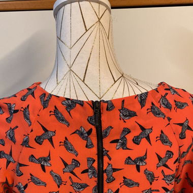 blouse orange imprimée