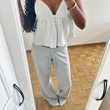 White Crochet Crop Top