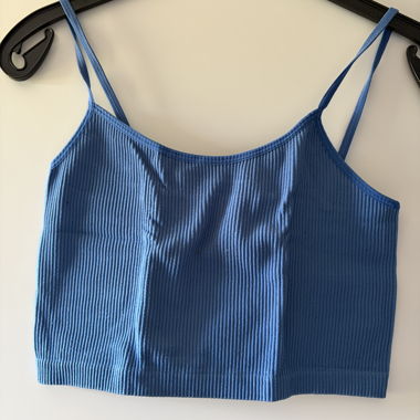 Ribbed Cropped Cami with Spaghetti Straps