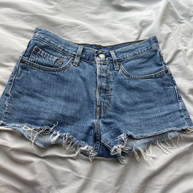 Levi's Denim Shorts with Fringes