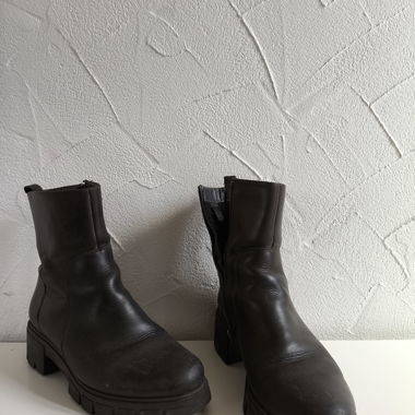 Bottines en cuir marron