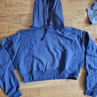 Hoodie bleu court