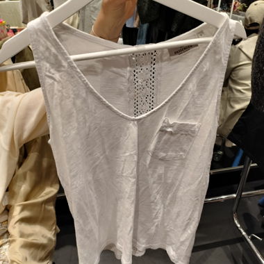 White Tank Top with Chest Pocket
