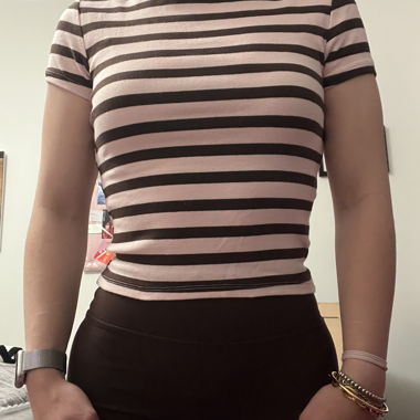 T-shirt corto a righe