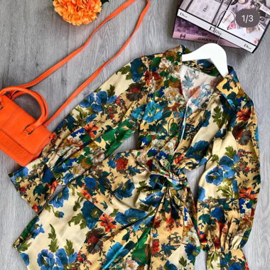 Zara  floral Satin dress