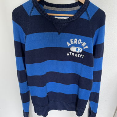 Gestreifter Aeropostale Pullover blau/marine