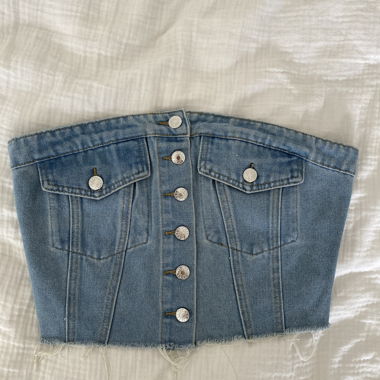 Denim corset top