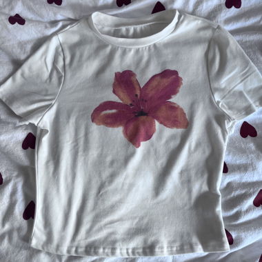 T-shirt blanc avec imprimé floral