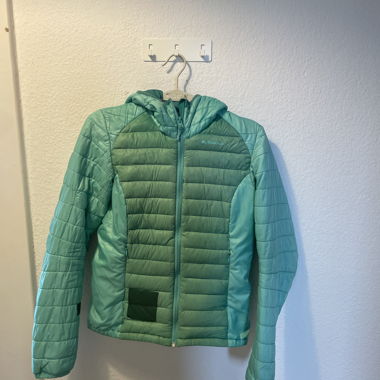 Giacca piumino Quechua con cappuccio verde menta