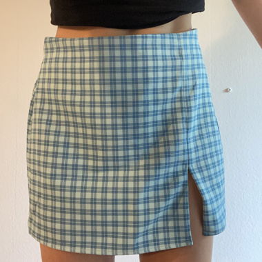 mini skirt (light blue/chessboard)
