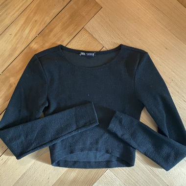 Top a coste nero Zara