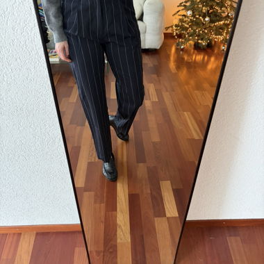 Dark Blue Pinstripe Trousers Size 38