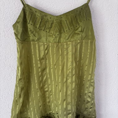 BCBG Max Azria Silk Top – Y2K Silk Cami Green