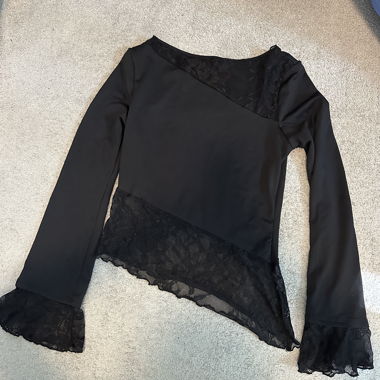 Black Lace Asymmetric Top