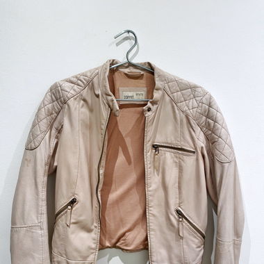 echte Lederjacke rosa