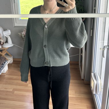 Gilet en maille verte