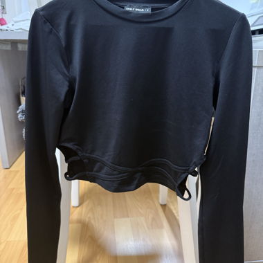Tally Weijl black long sleeve crop top