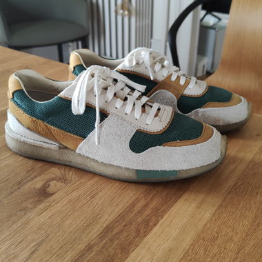 Clarks Sneakers in green suede and mesh