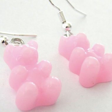 Boucles d’oreilles en bonbons gélifiés roses